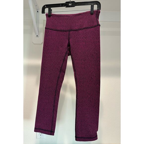 Lululemon Wunder Under 21" Jacquard‎ Crop Leggings Size 4 Houndstooth - Picture 1 of 6